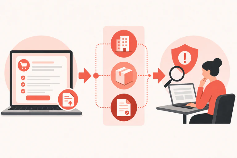 Marketplace evidence map matching the seller entity, Italian EPR stream, official record and platform response.
